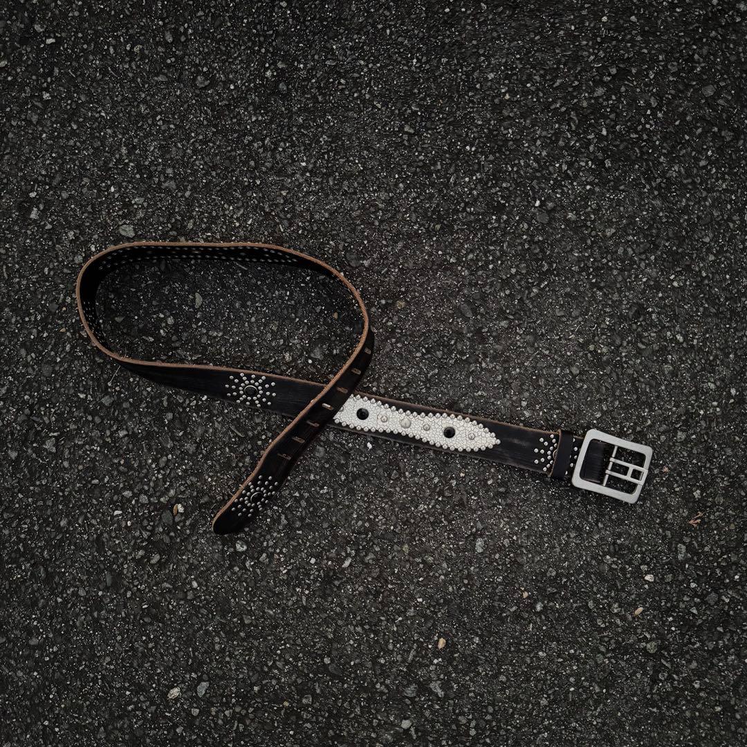西川カンナヴァーロ様 leather studs belt 本革 HTC 円堂守
