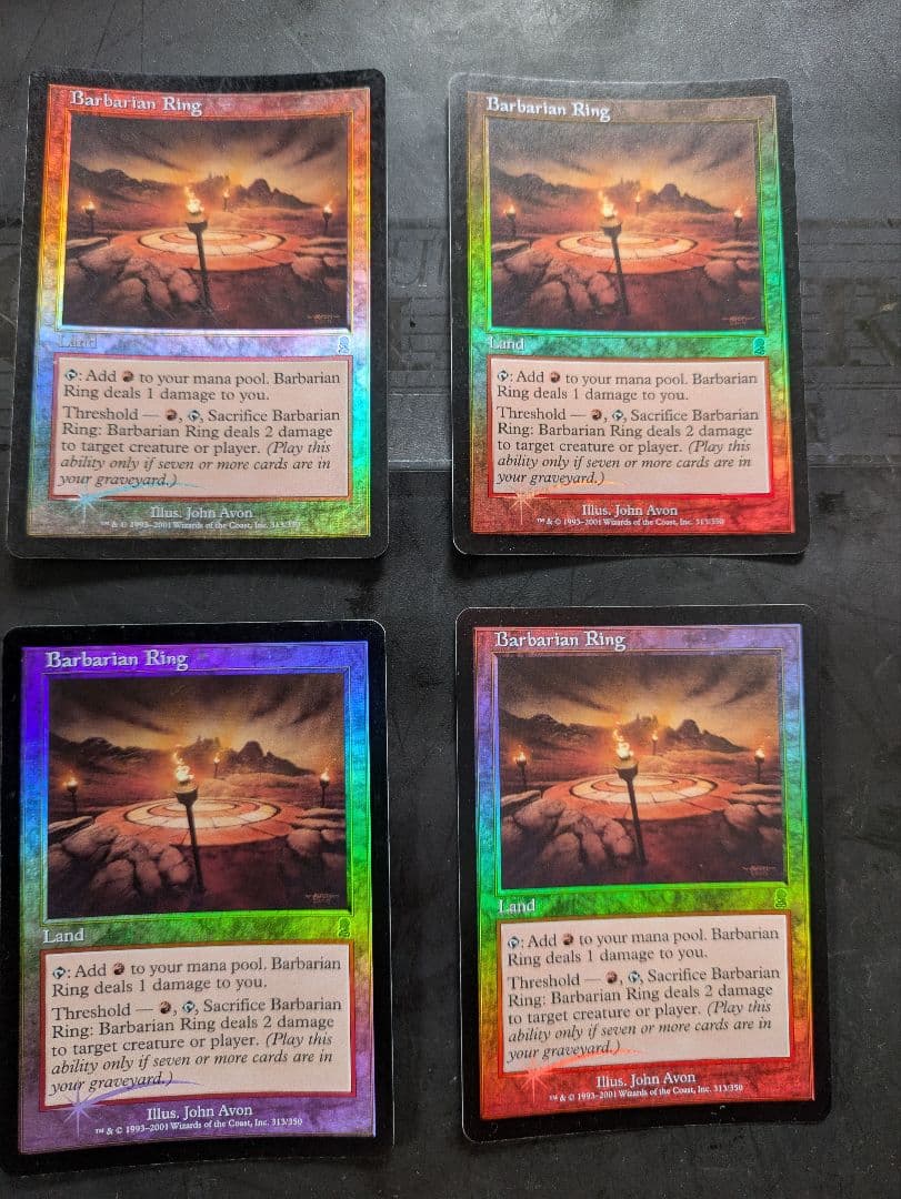 MTG 蛮族のリング Foil ４枚セット 英語 オデッセイ EX+](部分光沢FOIL)太陽の指輪/Sol Ring《英語》【MPS】
