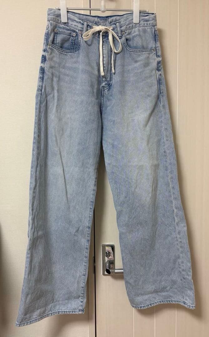 Whim Gazette ウィムガゼット ドロストデニムパンツ ブルー 36