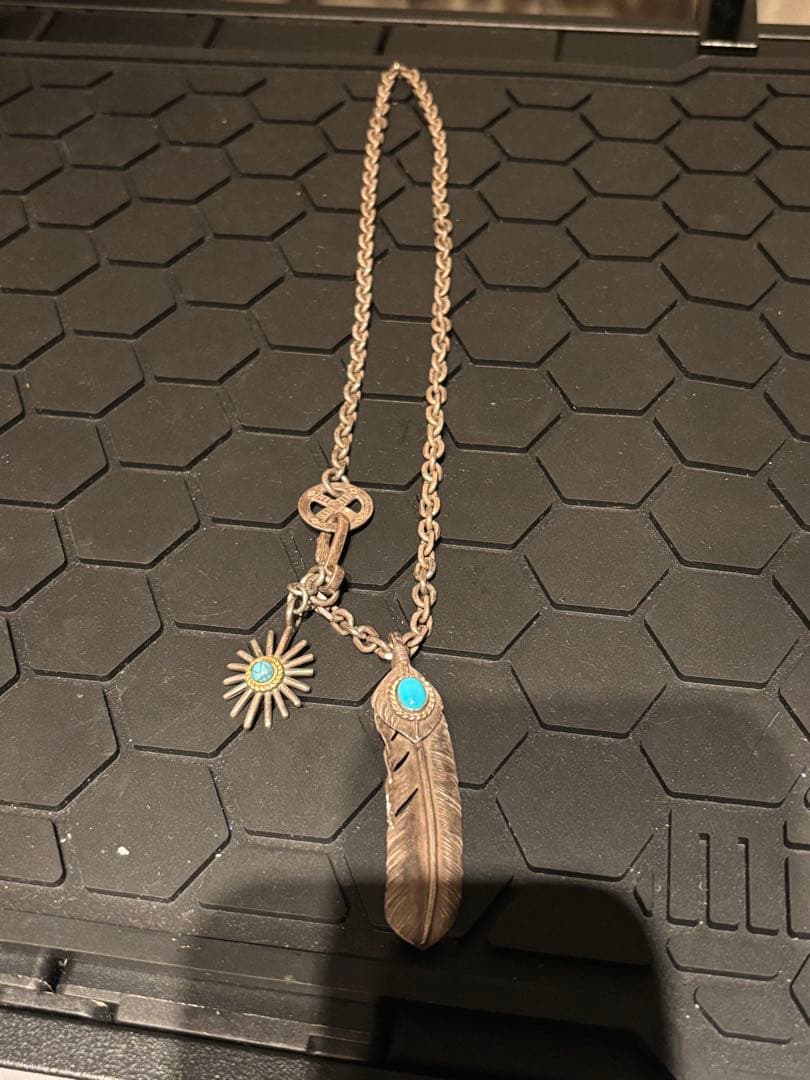 最終値下げゴロクロ　ターコイズフェザーネックレス