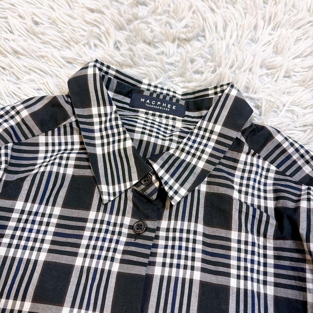 美品 マカフィー トゥモローランド チェック柄 シャツ ブラウス 日本製