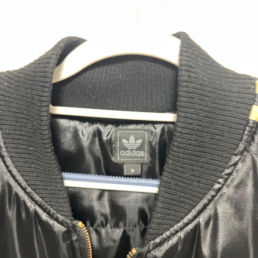 希少】アディダス オリジナルス スカルボーン スカジャン 黒×金 XL