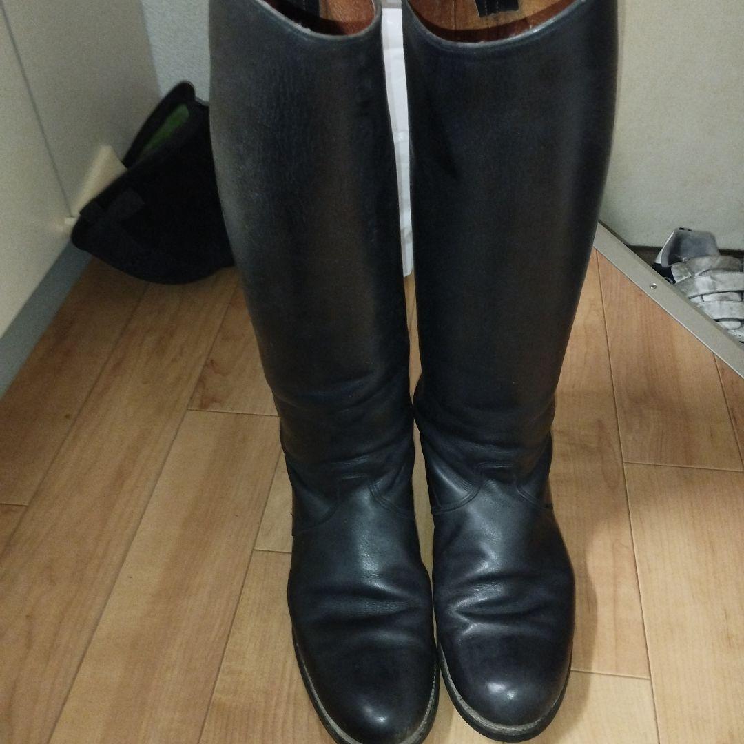 ロングレザーブーツ　本革　乗馬ブーツ　25.5　定価10万以上！