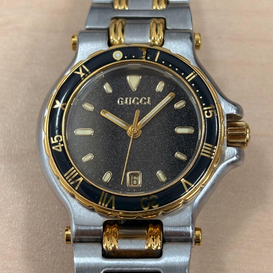 【稼動品】GUCCI グッチ 9200L コンビ レディース 腕時計 ダイバー