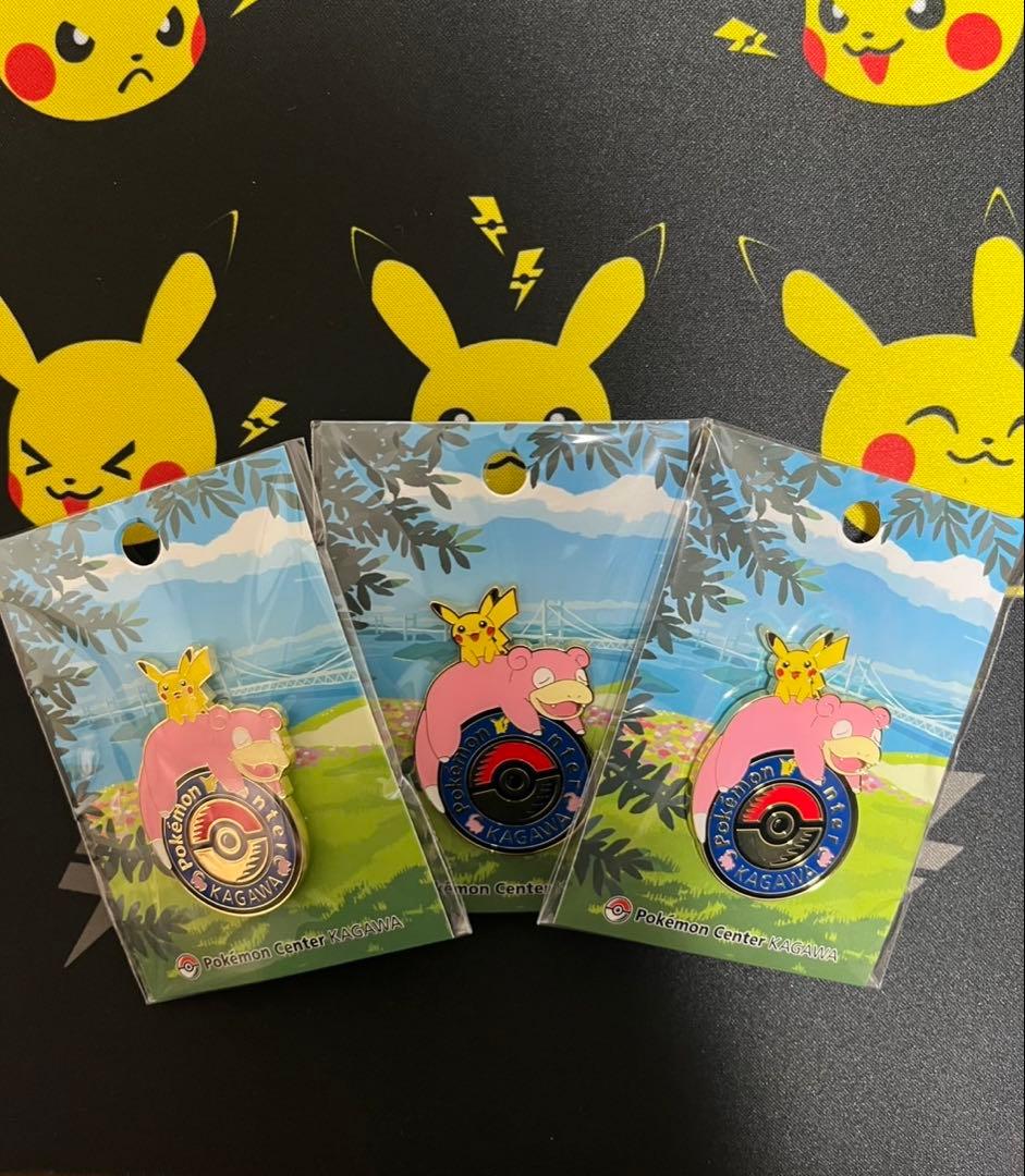 ポケモンセンターカガワ限定 ロゴピンズ ピカチュウ ヤドン ポケセン