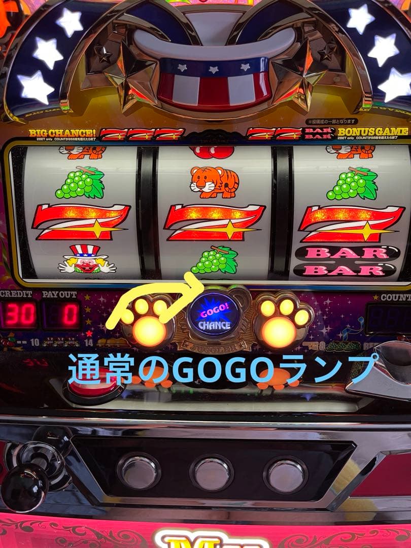 ばら様専用 マイジャグラー5 コイン不要機付き、GOGOランプ拡大レンズ