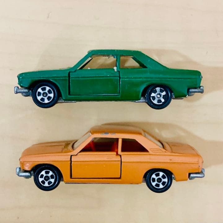 最初期 日本製 トミカ 1A ブルーバードSSSグリーン サファリブラウン