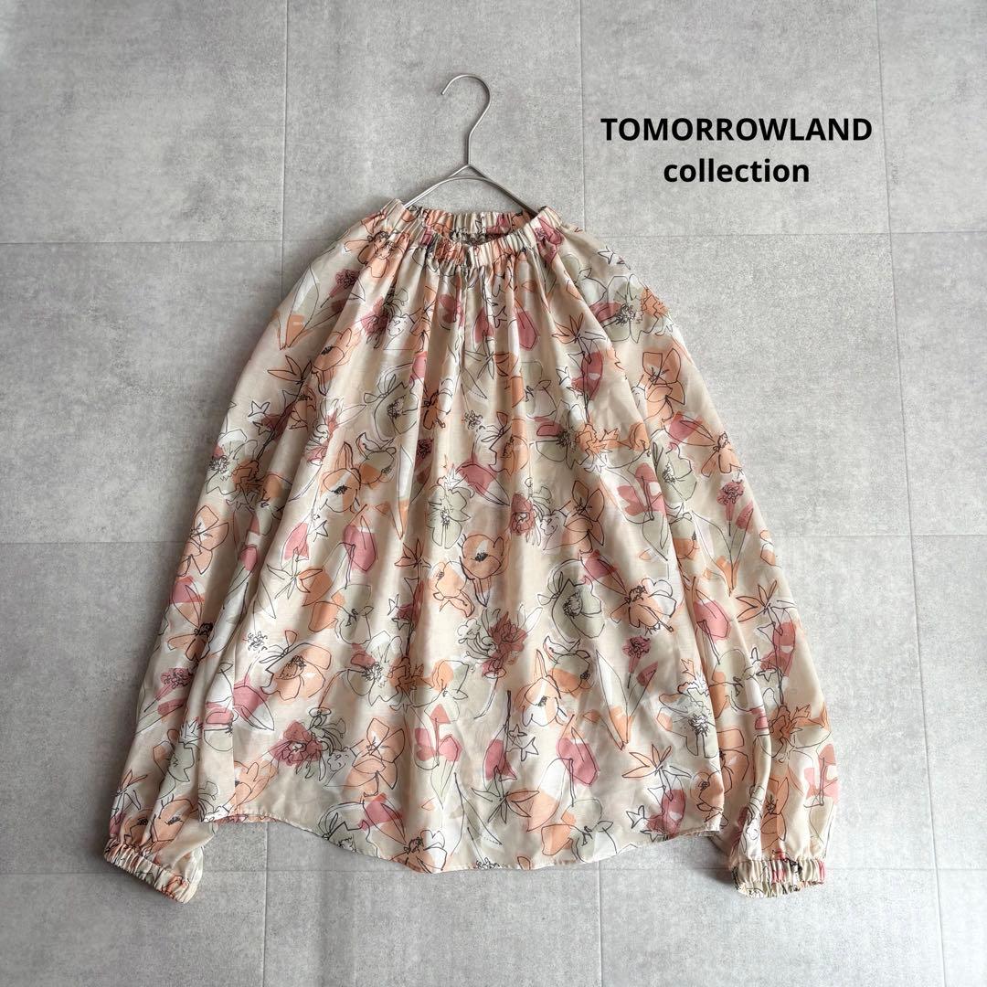 2024✨TOMORROWLAND ピオニープリントギャザーネックブラウス