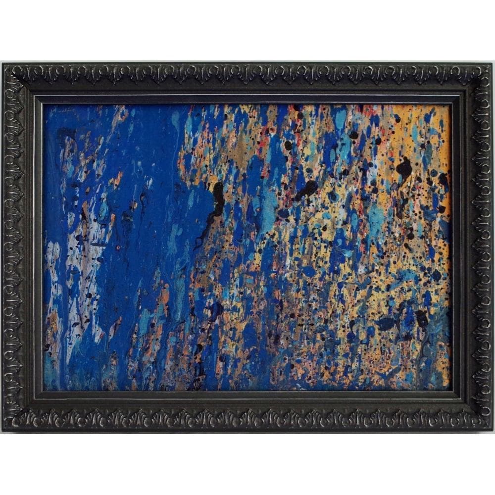 内野隆文　雨　絵画　抽象画　段ボールにアクリル　現代アート　額縁　真作 無題」 段ボールにアクリル * 現代アート 絵画 抽象画 ミニ額 フレーム