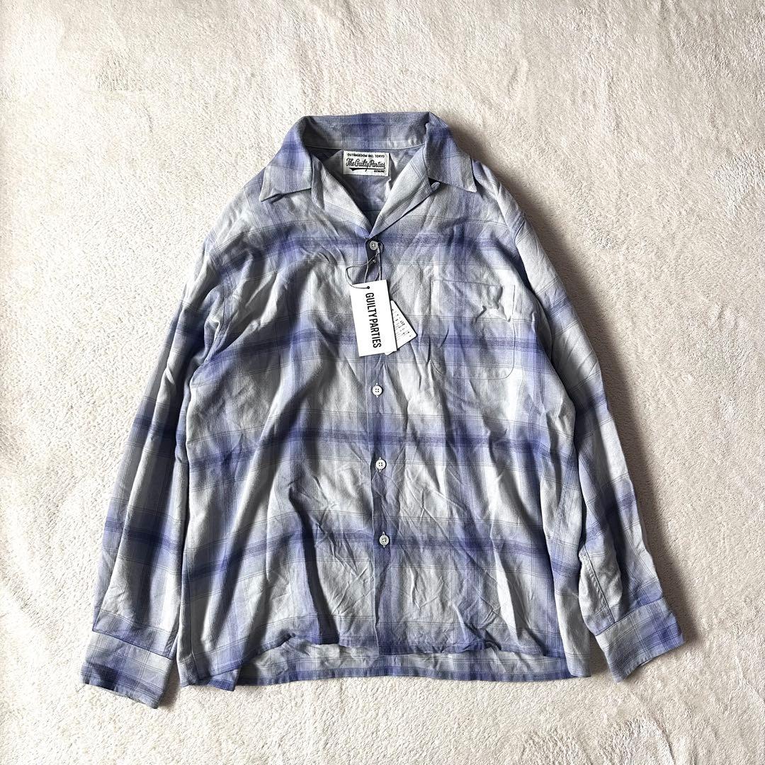 べ*様 23SS ワコマリア オープンカラーシャツ メンズ オンブレチェック L