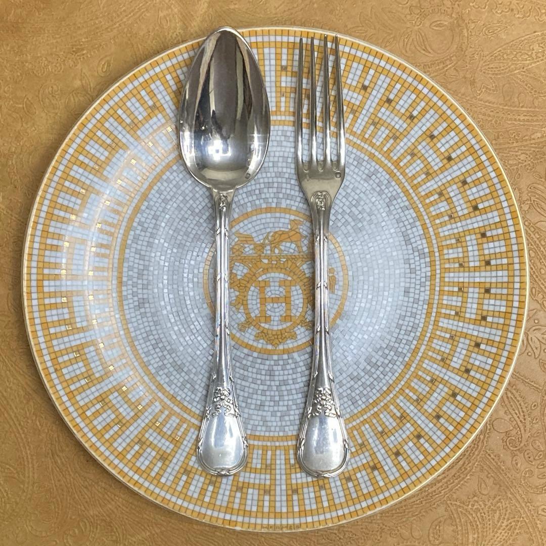 【ピュイフォルカ】純銀/100g スプーン フォーク 2セット フランスの高級シルバーカトラリー ピュイフォルカ(PUIFORCAT) 芸術的