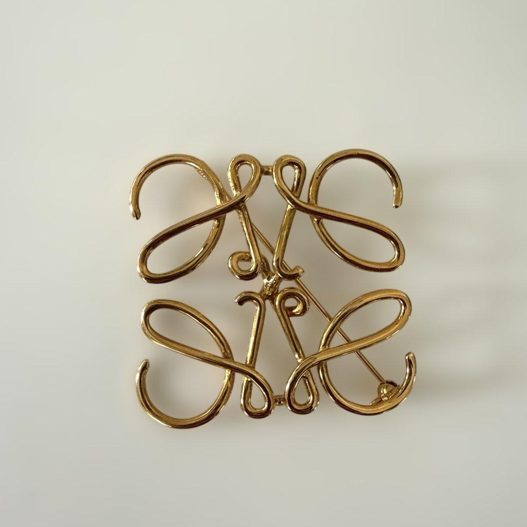 LOEWE ロエベ アナグラムブローチ ゴールド LOEWE（ロエベ） アナグラム ブランドオフ LOEWE GP（ゴールドメッキ