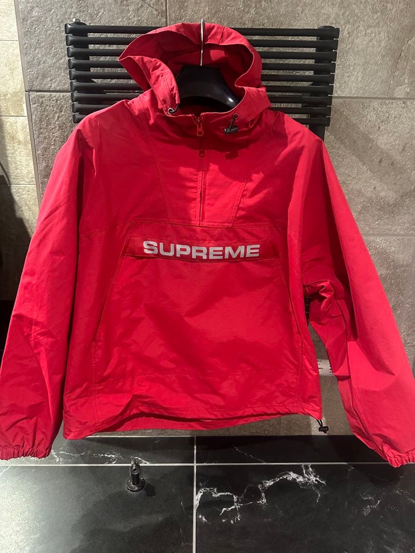 ふ*4様 Supreme ナイロンマウンテンパーカー レッド プルオーバー S Supreme - 希少 supreme ノースフェイス S ロゴ 20aw レッド Lサイズの