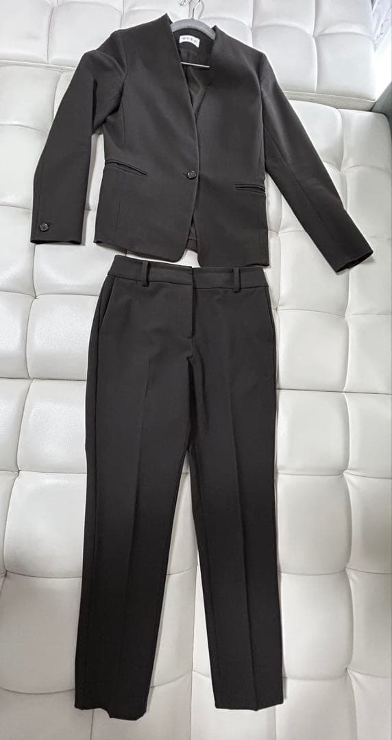 【n】PLST カラーレス セットアップ ブラウン XS