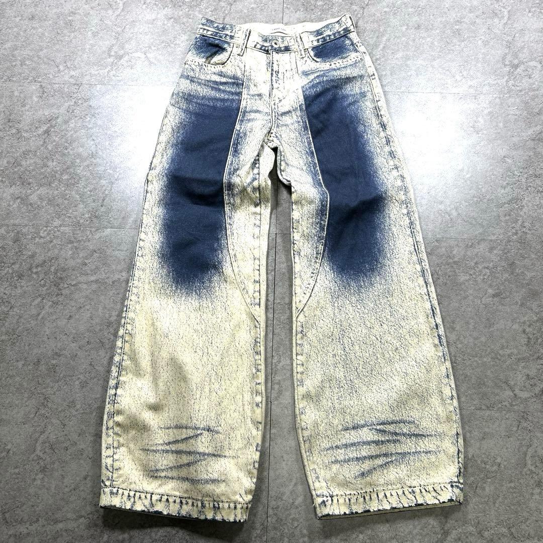 美品【ラグアジェム】WASH PRINT FLARE デニム