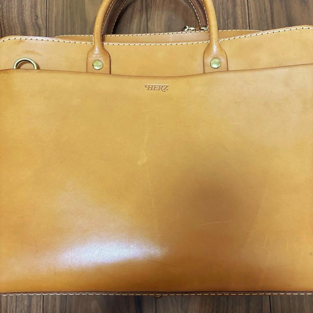 K*u様 HERZ 二本手2wayビジネスバッグキャメル色 Lサイズcitybo