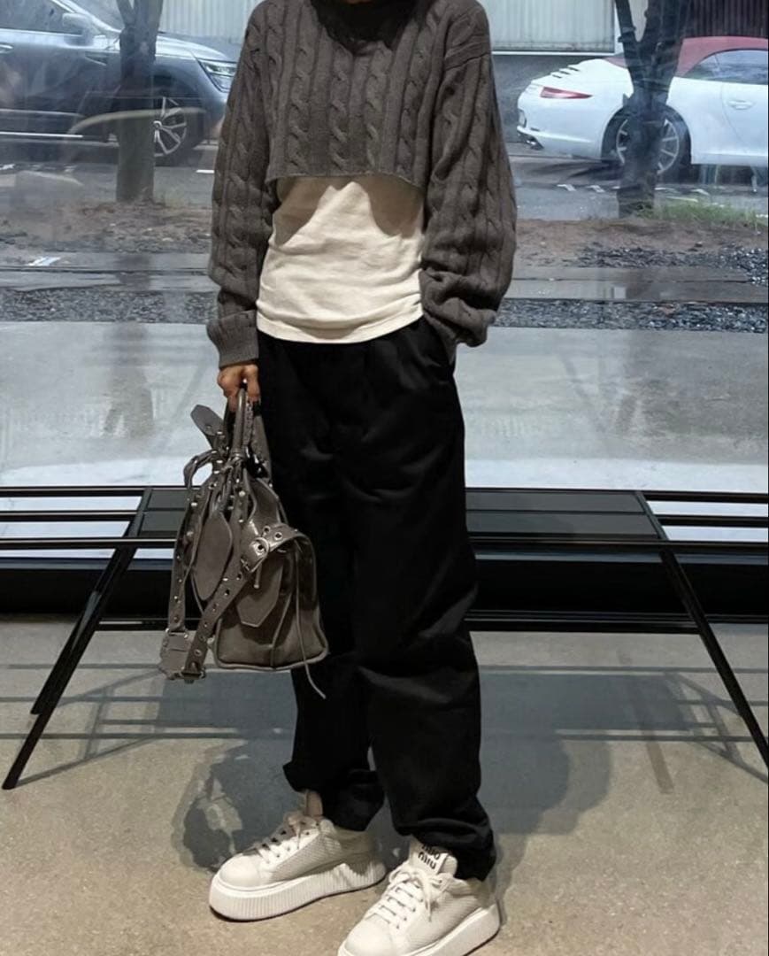 ok.soon×dickies 2tucktaperedchinopants ok.soon×dickies 2tuck tapered chino pants (blac