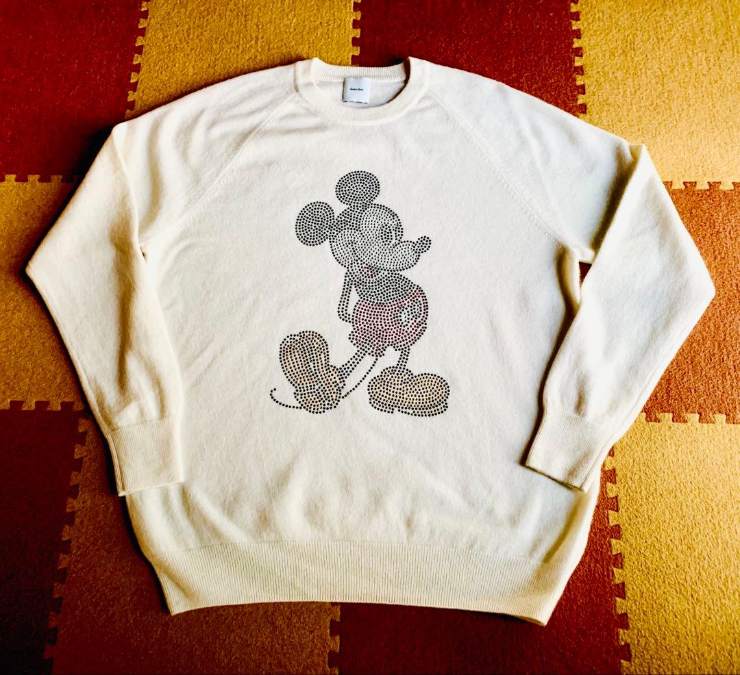 ミッキーマウス ストーンプリント カシミヤニット✨極美品✨ ミッキーマウス /カシミヤ ラインストーンニット（ニット／セーター