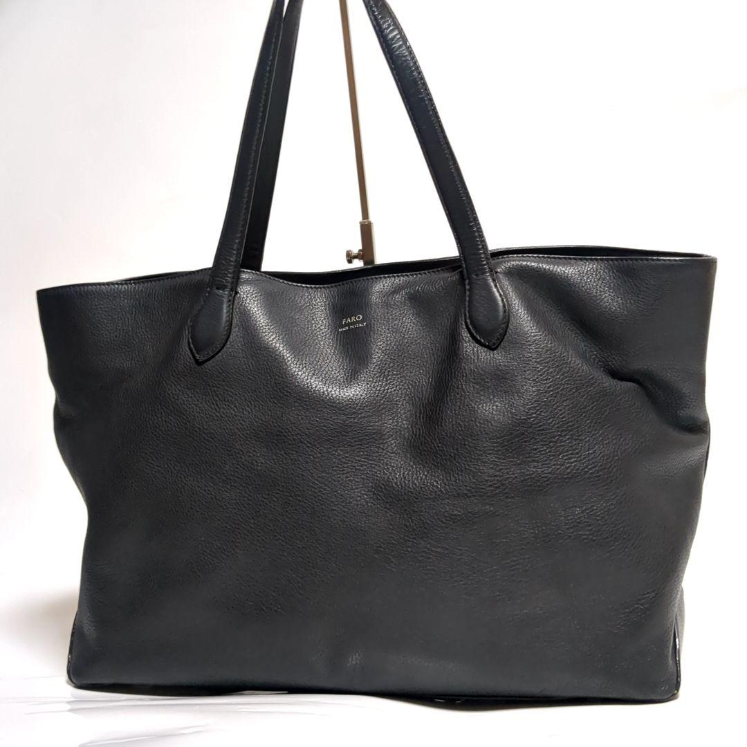 ✨FARO✨ FABIO MOUSSE トートバッグ レザー ブラック - メルカリ