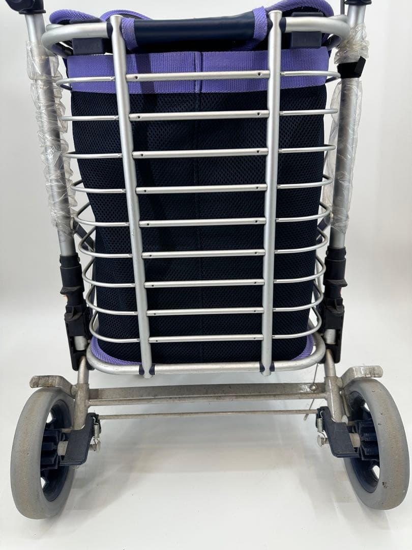 ユーバ産業 シルバーカー ワイヤーカート ブレーキ付 メッシュ紺