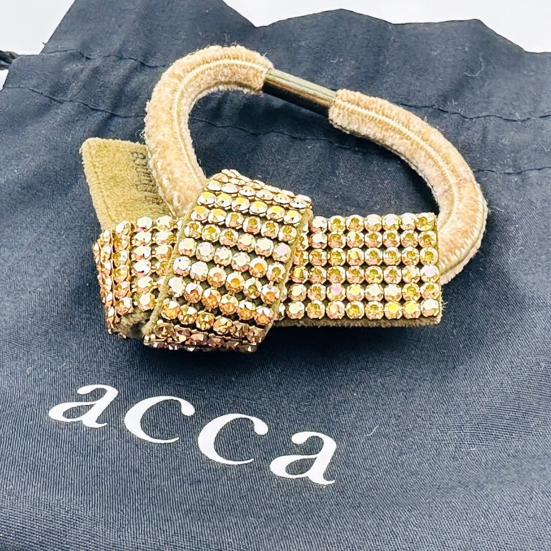 acca アッカ　ゴールドストーン ヘアゴム　ヘアゴムアクセサリー　ロゴ