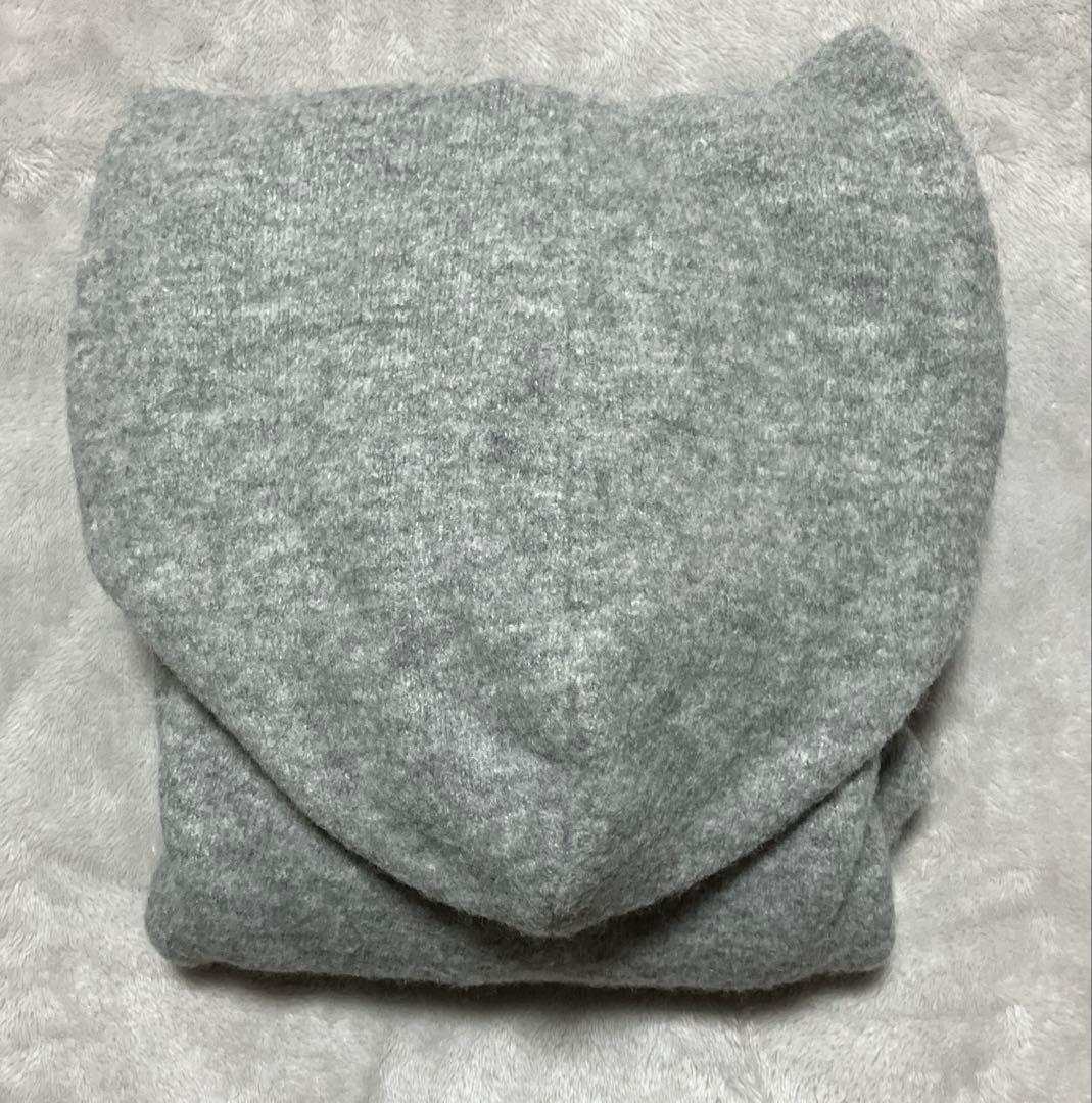 ZARA コントラストドローストリングフーディ S ミディアムグレー