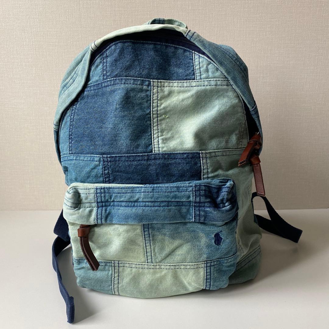 POLOラルフローレン リュック デニム パッチワーク ヴィンテージ加工