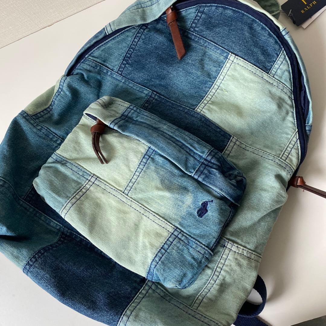 POLOラルフローレン リュック デニム パッチワーク ヴィンテージ加工