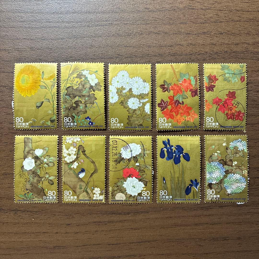 日本の古切手　美しい絵図 その2　10枚