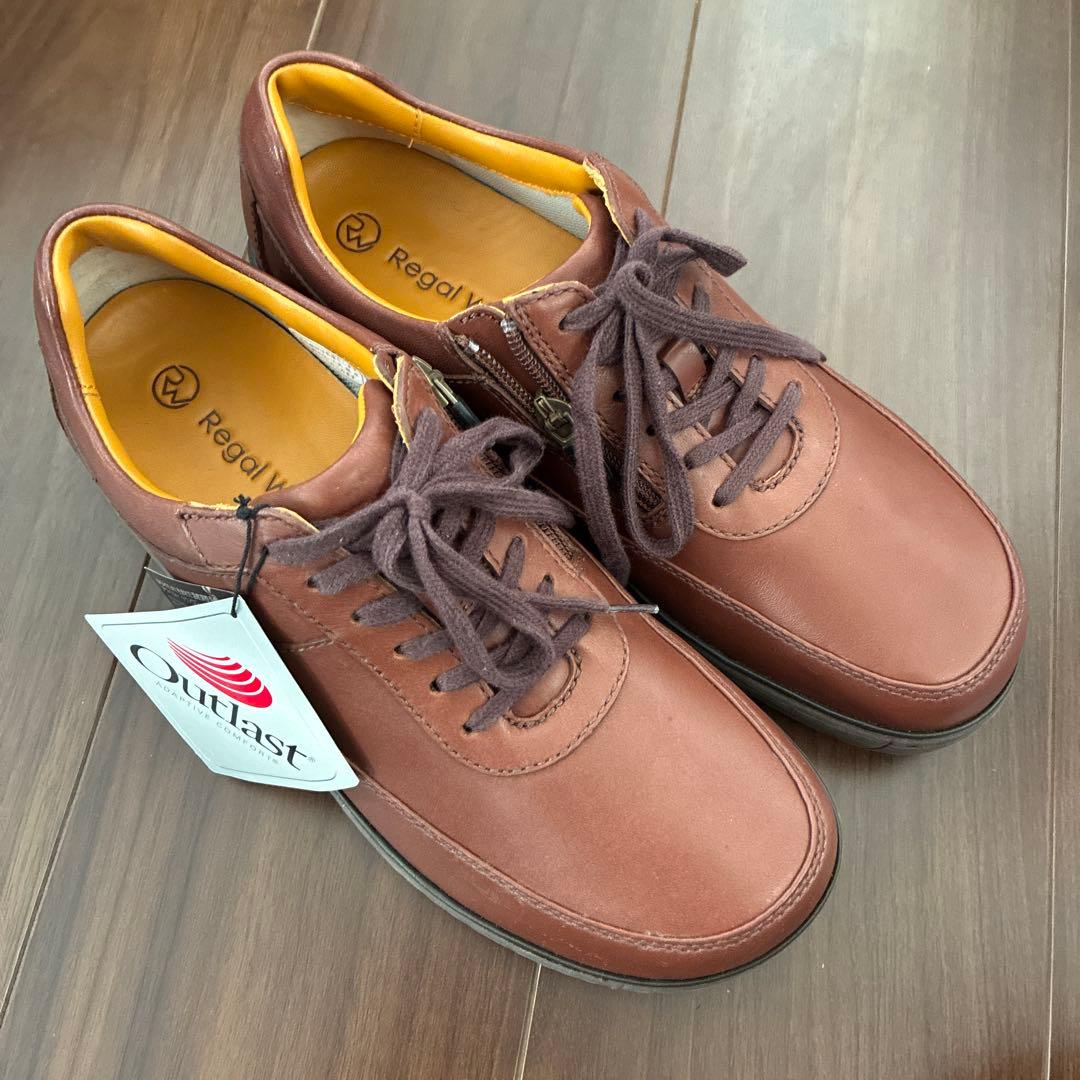 Regal Walker ブラウンレザー スニーカー　ファスナー付き Regal Walker ブラウンレザー スニーカー ファスナー付き - メルカリ