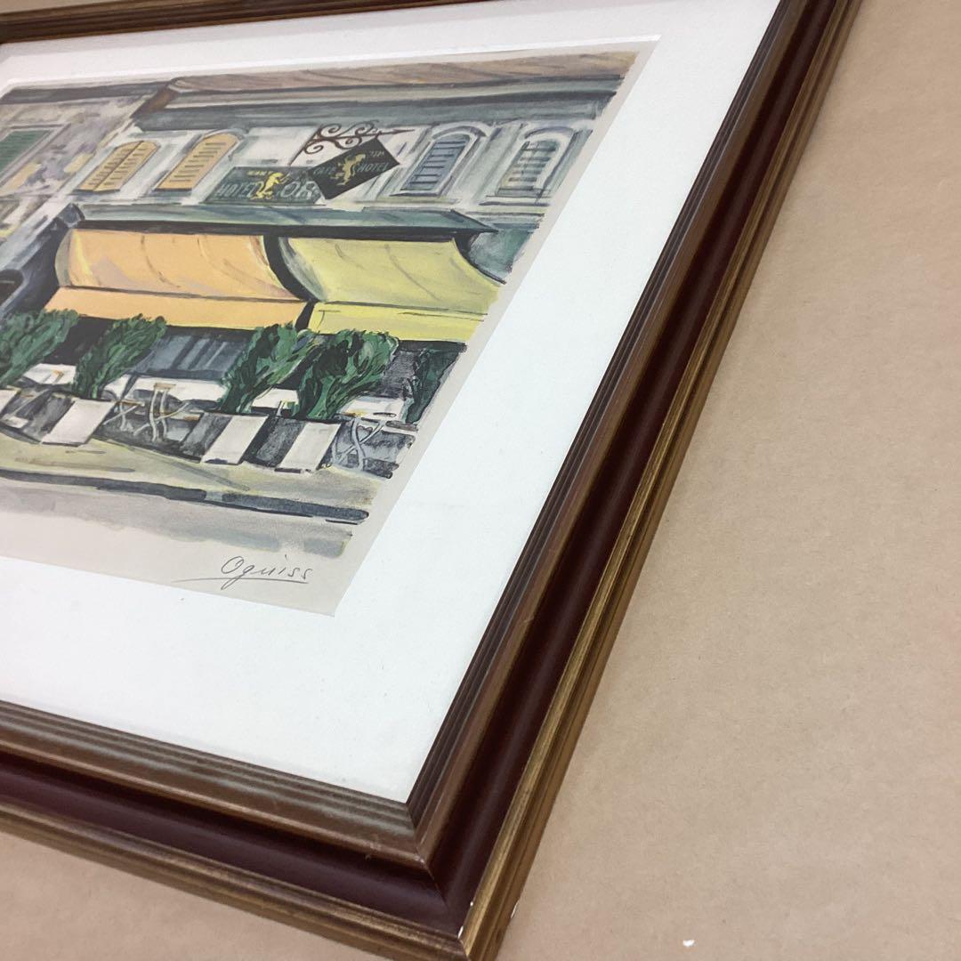 荻須高徳「金獅子亭」リトグラフ 128/150 直筆サイン入り 額装 - メルカリ