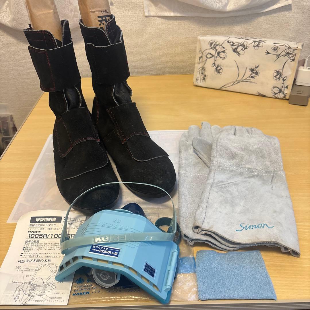 『ドンケル』出初めマジック匠・防塵マスク・革手袋