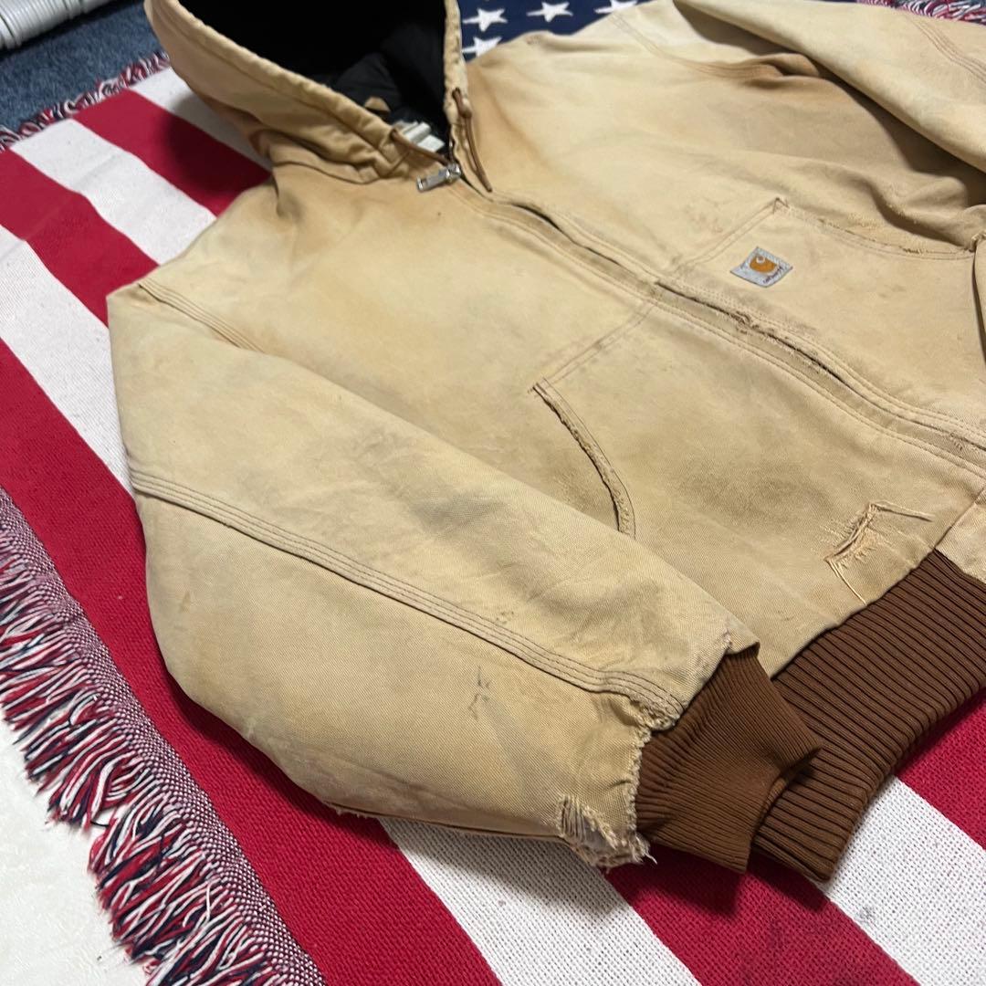 90s Carhartt カーハート ダックアクティブジャケット ベージュ ボロ