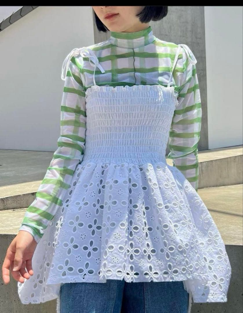 新品タグ付き あさぎーにょ コットンレースボリュームキャミ