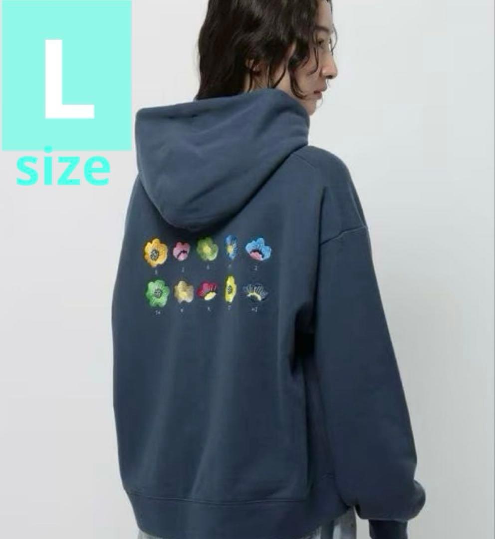 ニコアンド　ボーイフレンド　コラボ　フラワープルオーバーフーディー　パーカー