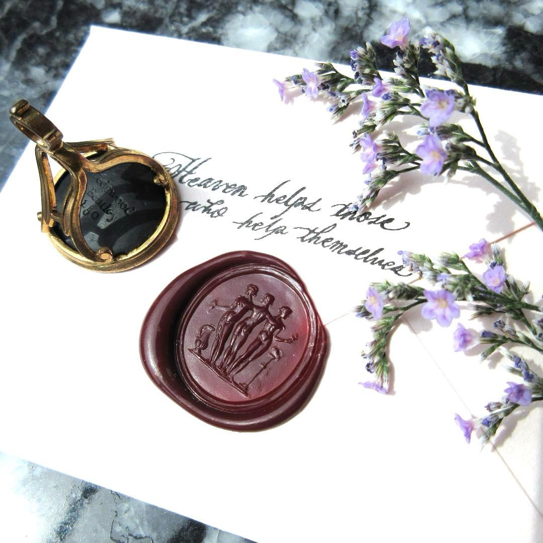 ✧*WedgeWood三美神✧⌖*18世紀:*英国インタリオ♚フォブシール