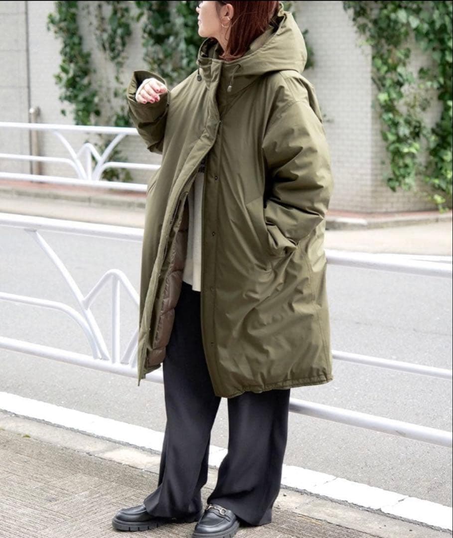 未使用級✨spick and span 撥水フーデッドダウンコート 36 カーキ