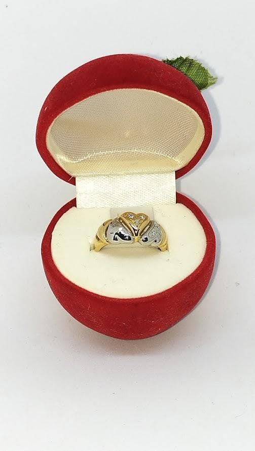 ゴールドリング プラチナダイヤ付