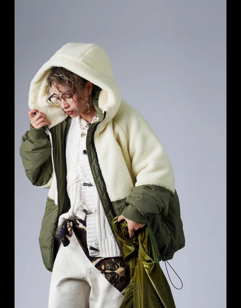 アンティカ⭐︎BIG ZIPPER ボアショートダウンジャケット