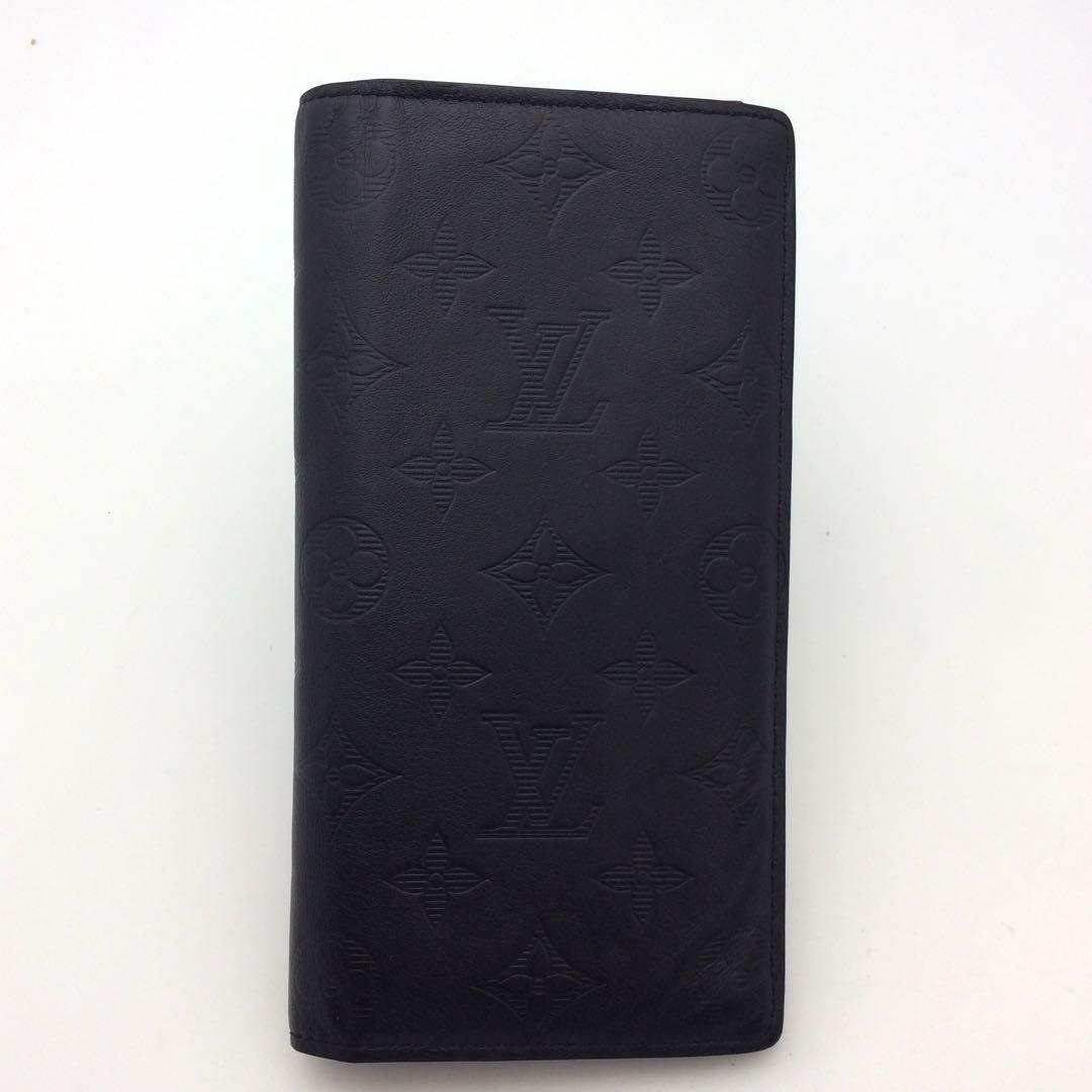 ルイヴィトン モノグラム シャドウ メンズ 長財布 ポルトフォイユ ブラザ