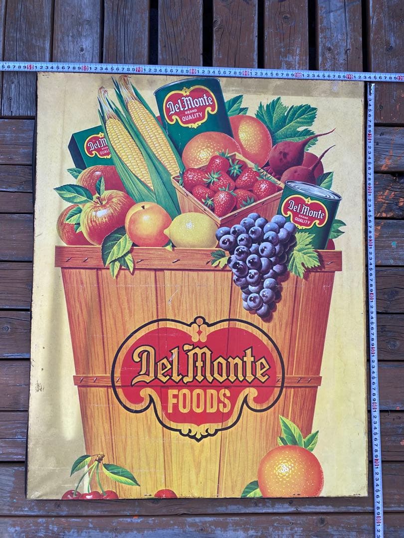 昭和〜レトロ観光ポスターDel Monteシルクスクリーンアート果物のバスケット