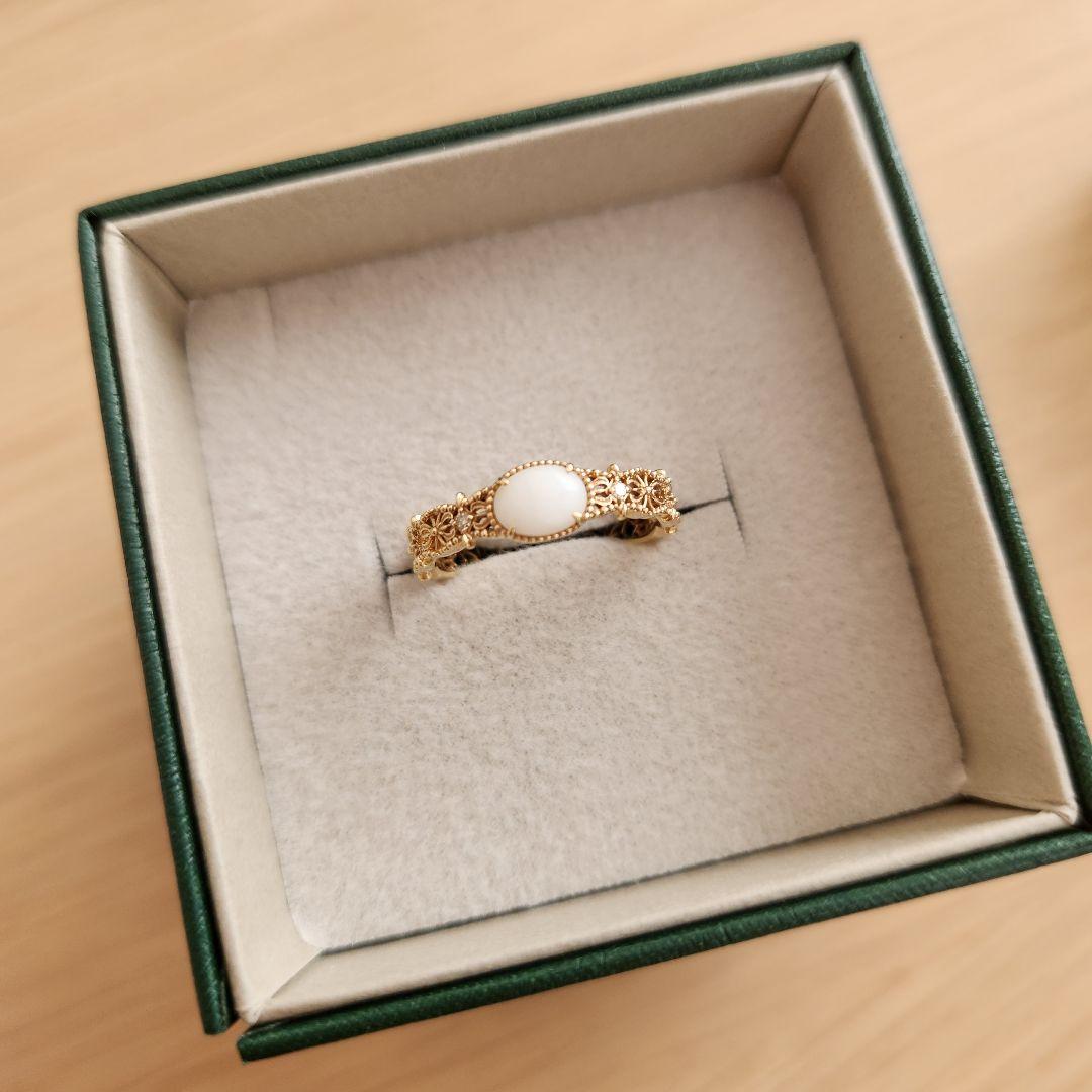 agete　白蝶貝　透かしリング