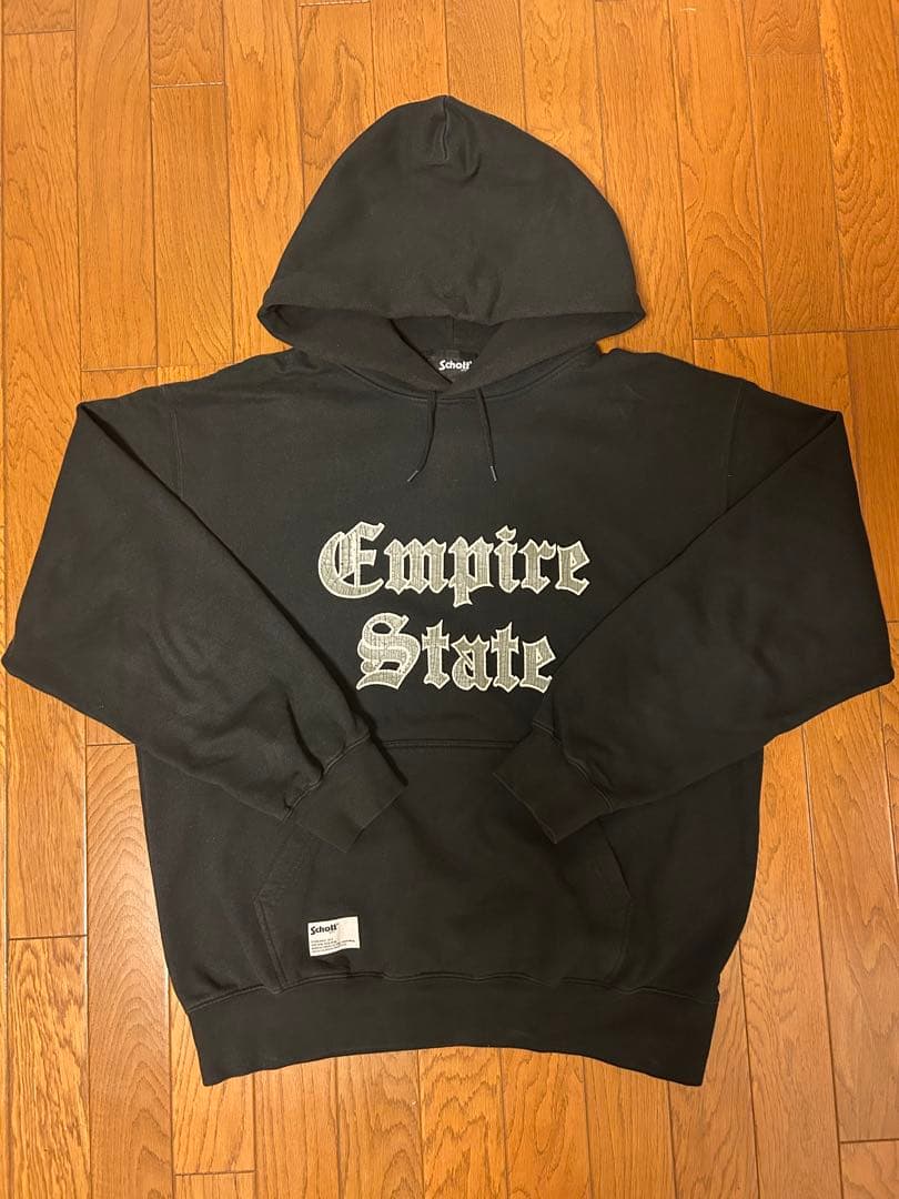 Schott Empire State パーカー XL ブラック HOODED SWEAT EMPIRE STATE/パーカー エンパイア ステート | Schott