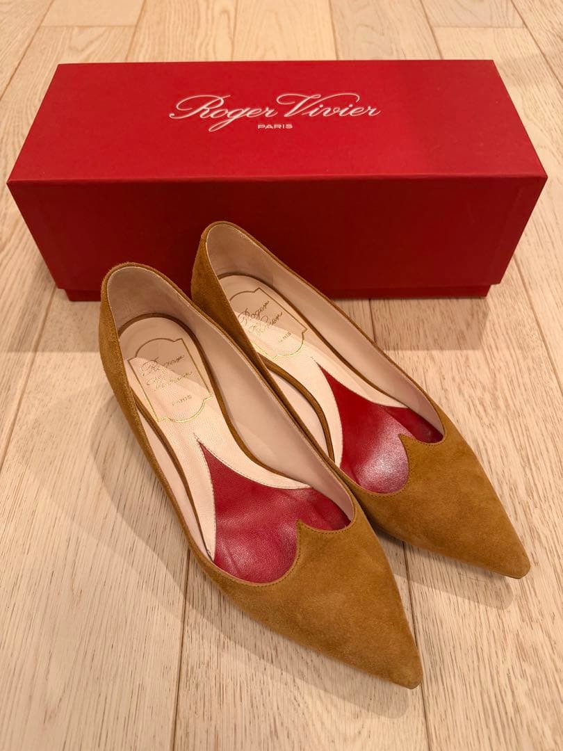 Roger Vivier ロジェヴィヴィエ ブラウン ハート ヒール 35.5