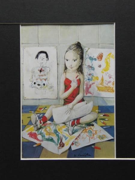 藤田嗣治、子供部屋、希少画集より、新品額装付 - メルカリ