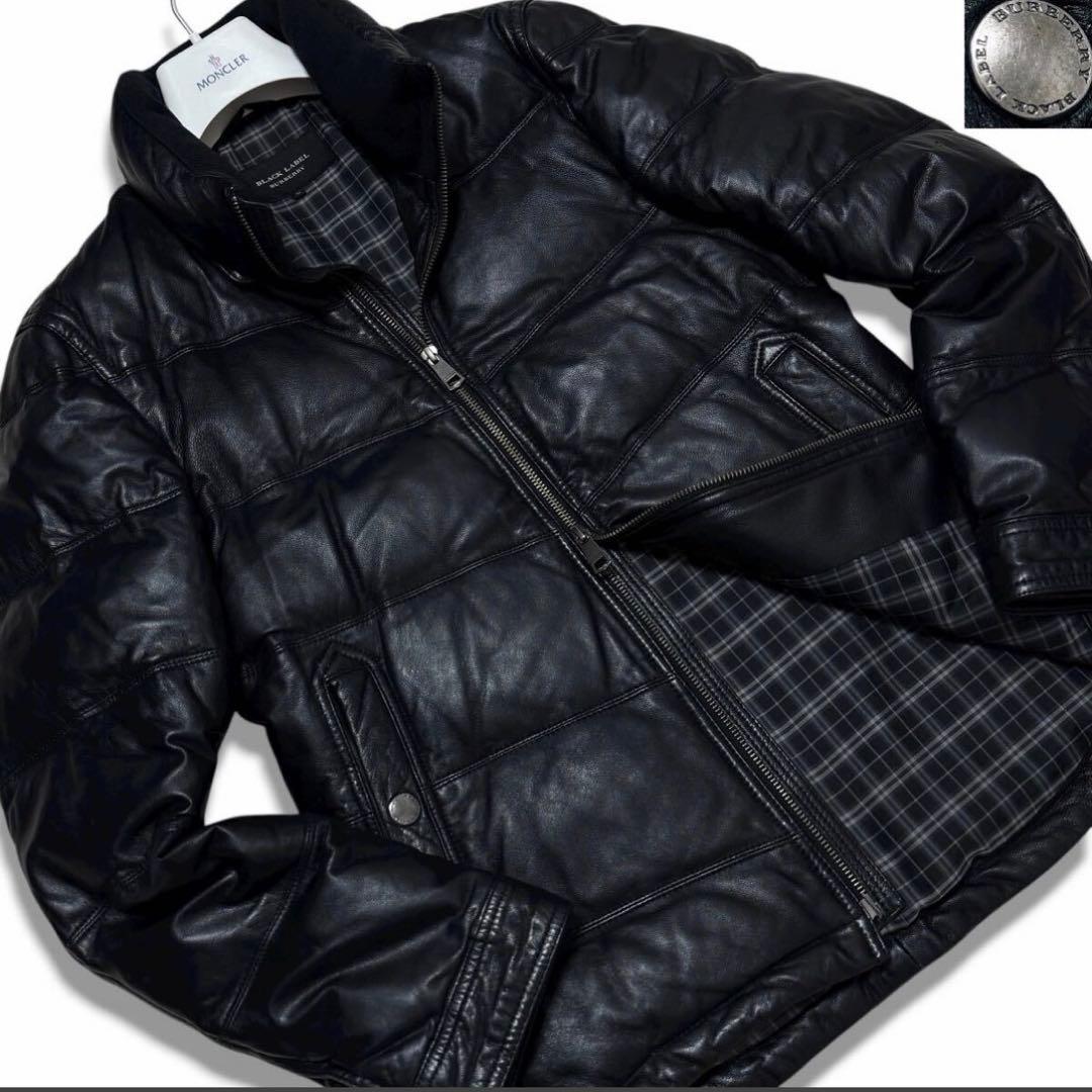 定価30万のレザーダウンジャケット　羊革BURBERRY BLACK LABEL