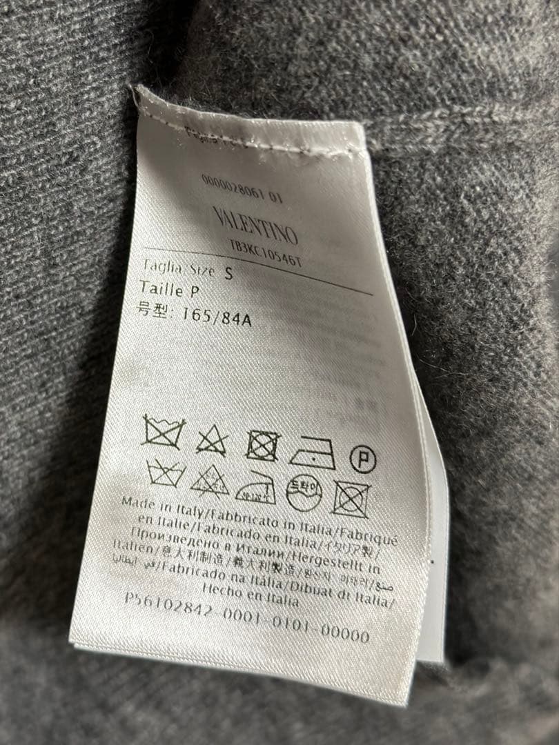 VALENTINO グレー VLTN ロゴ カシミヤセーター （ライライ様専用