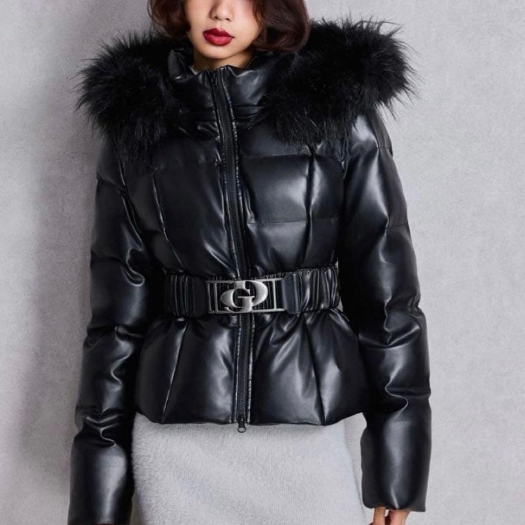 GYDA レザーダウン ベルト付き 定価25,990円 GYDA（ジェイダ） ダウンコート ダウンジャケット GDベルト付き