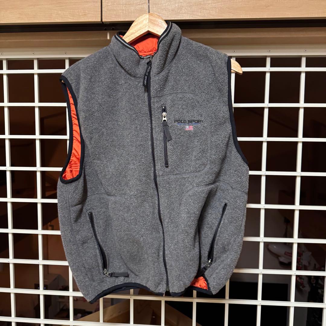 【L】POLO SPORTS ポロスポーツ リバーシブルベスト USA製 古着 ラルフローレン Ralph Lauren POLO SPORT ポロスポーツ