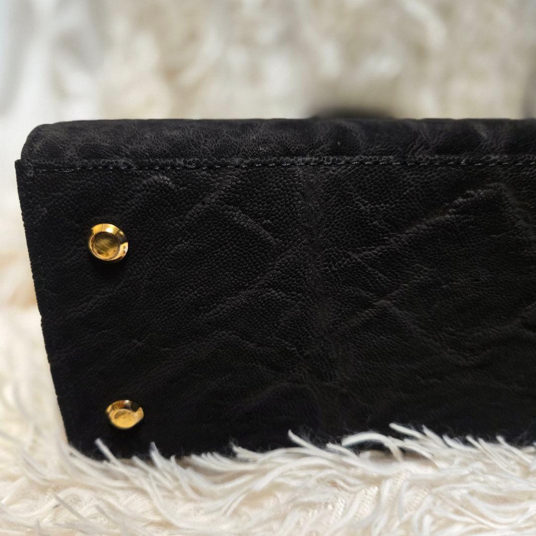 希少 エレファント レザー ブラック グレー 象 ハンドバッグ カデナ